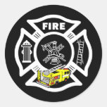 Yellow Fire Truck Rescue Sticker