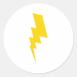 yellow flash round sticker