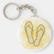Yellow Flip Flops Keychain