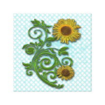 Yellow floral design canvas prints