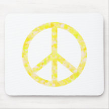 Yellow Floral Peace Mouse Pad