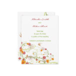 Yellow Floral Swallows Save Date /RSVP/ Invitation