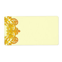 Yellow Floral Vintage Art Large Labels