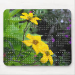 yellow flower  2011 calender mouse pad