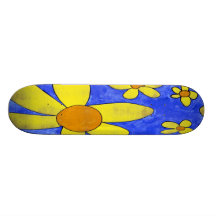 Yellow Flower Deck Skate Board Deck