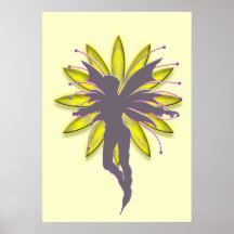 Yellow Flower Fairy Elf  Poster