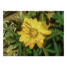 Yellow flower painting custom announcements