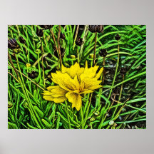 Yellow Flower Painting Posters