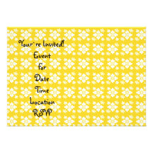 Yellow flower pattern personalized invitation