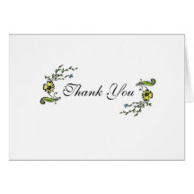 Yellow flower Thank You Note Card