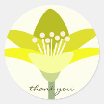 Yellow Flower Thank You Sticker