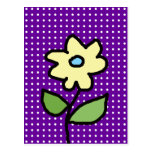yellow flower . white dots postcards