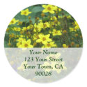 yellow flowers address labels stickers