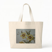 Yellow Flowers on Crackled Vintage Plate Tote Bag