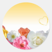 Yellow Flowers Round Sticker