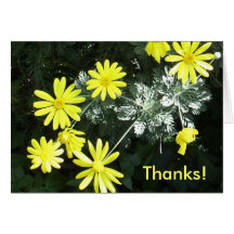 Yellow Flowers Thanks Card