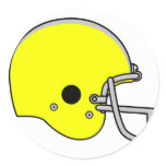 yellow football helmet round stickers