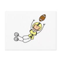 Yellow Football Player Tshirts and Gifts Post Card