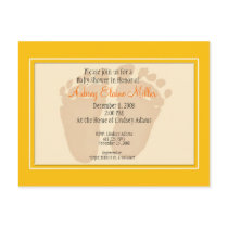 Yellow Footprint Baby Shower Invitation Post Card
