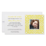 Yellow frame -Photo Graduation Party invites Picture Card