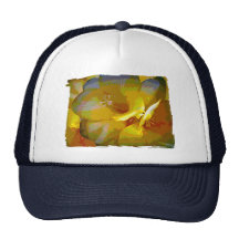 Yellow Freesia Digital Manipulation Mesh Hats