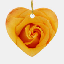 Yellow Friendship Rose Christmas Tree Ornament