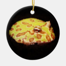 Yellow Frog w/ Black Background Christmas Tree Ornaments