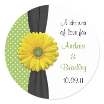 Yellow Gerbera Daisy Favour Tag Stickers