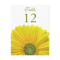 Yellow Gerbera Daisy Table Number Card