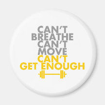Yellow "Get Enough" Refrigerator Magnet