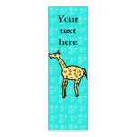Yellow giraffe on turquoise business cards