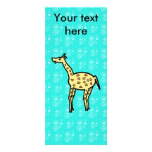 Yellow giraffe on turquoise custom rack card