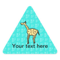 Yellow giraffe on turquoise stickers