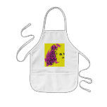 YELLOW GIRL WITH PURPLE HAIR KID ART APRON