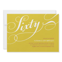 Yellow Gold Elegant 60th Birthday Invitations