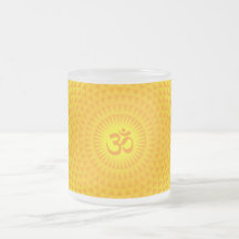 Yellow Golden Sun Lotus flower meditation wheel OM Coffee Mug