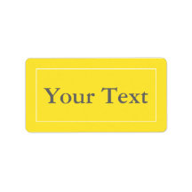 Yellow & Gray Stickers or Labels w/ Custom Text
