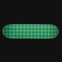 Yellow Green Blue Plaid skateboards