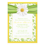 Yellow Green Daisy Floral Baby Shower Invitation