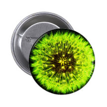Yellow/Green Dandelion Puff Button