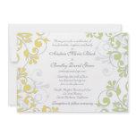 Yellow, Green, White Floral Wedding Invitation