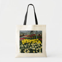 yellow Greenhouse With Various Flowers flowers Tote Bags
