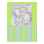 yellow grey blue stripes photo frame post cards