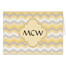 Yellow/Grey Chevron Zigzag Card