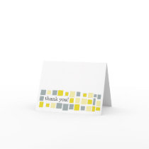 Yellow & Grey Mosaic Thank You Note Card
