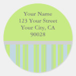 yellow grey stripes Address Labels Sticker