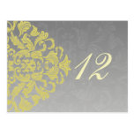 "yellow grey"  table numbers postcards