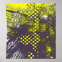 Yellow Grunge Abstract Poster