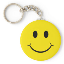 Yellow Happy Face Key Chain