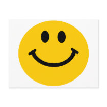 Yellow happy smiley face Postcard